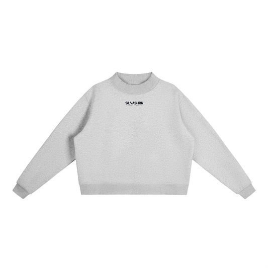 Silvashrk Essential Fleece Mock-Neck Crew Sweatshirt